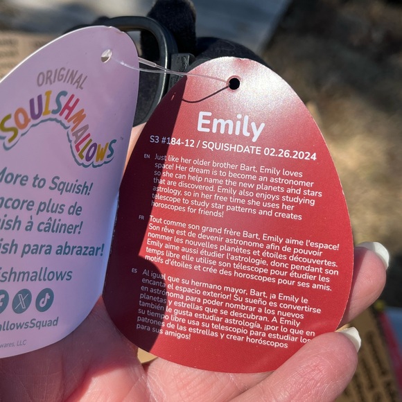 Original Squishmallow Keychain plush Emily the Bat February 2024 NWT clip mini - Picture 9 of 10